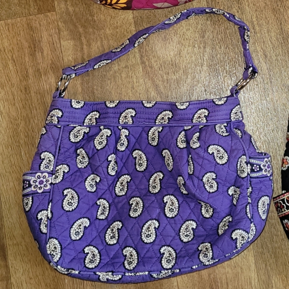 Vera Bradley Purple Paisley  Reversible Hobo New